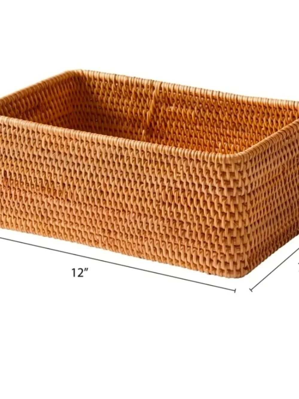 Better Homes & Gardens Brown Rattan Organizer Basket with Lid